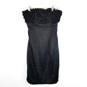 Betsey Johnson Silk Ruffled Black Strapless Dress